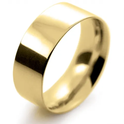 Flat Court Medium - 8mm (FCSM8Y) Yellow Gold Wedding Ring